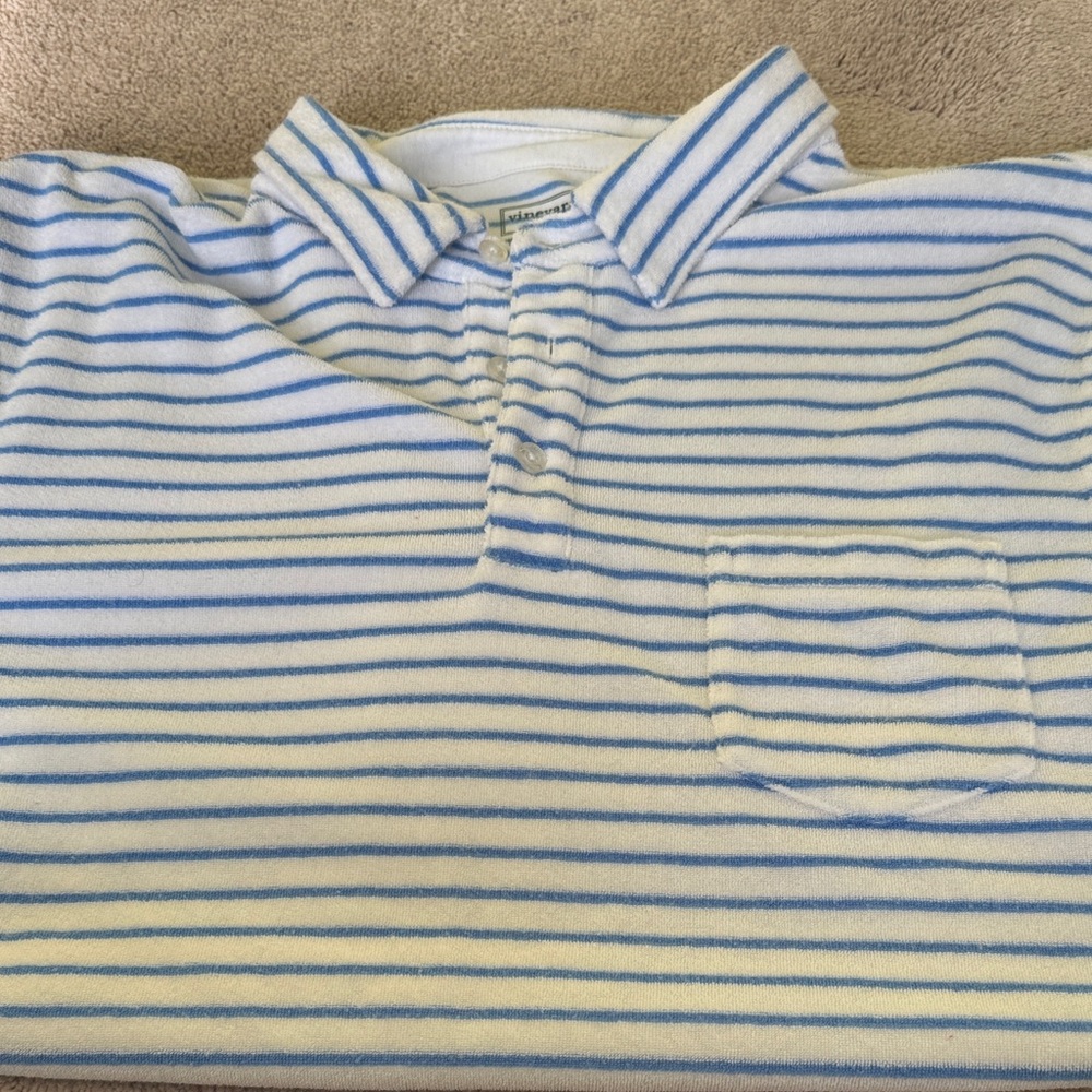 Vineyard Vines Blue and White Striped Shirt
